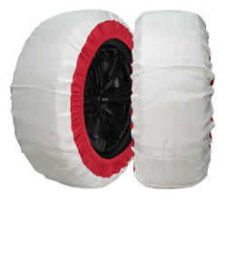 白色红粗纹轮胎防滑雪袜