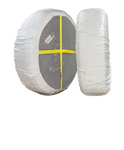 白色黄条纹轮胎防滑雪袜