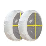 白色黄条纹轮胎防滑雪袜 Thumnail