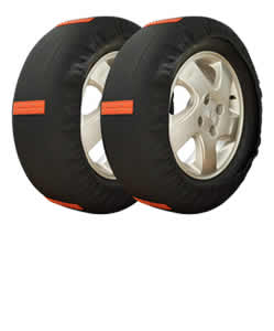 黑色橙隔纹轮胎防滑雪袜