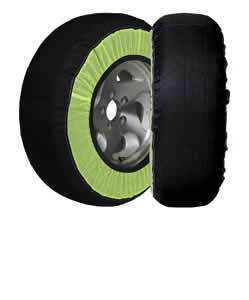 黑色绿条纹轮胎防滑雪袜