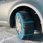 黑色蓝隔纹轮胎防滑雪袜 Thumnail